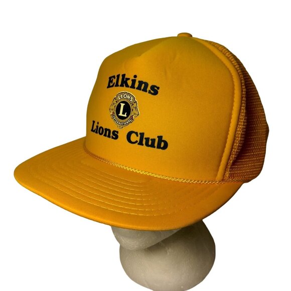 Lions Club International Elkins West Virginia Cap Hat Gold Mesh Trucker Cobra - Picture 4 of 14